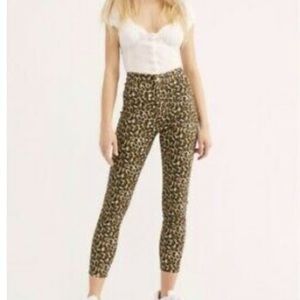 Free people leopard skinny jeans